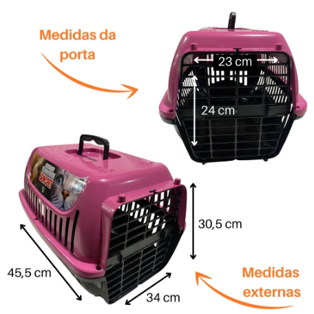 Caixa Transporte Pet N°2 Para Cachorros Pequenos E Gatos Porta 4 Travas