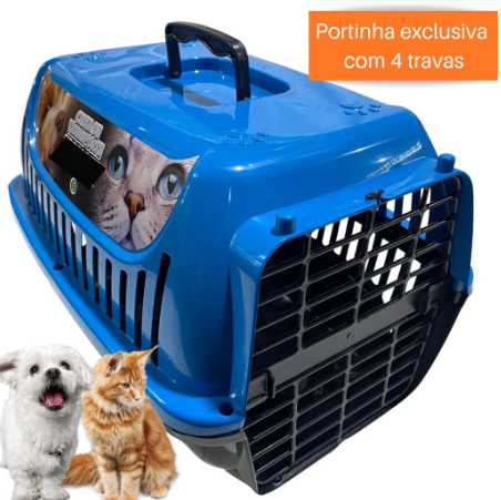 Caixa Transporte Pet N°2 Para Cachorros Pequenos E Gatos Porta 4 Travas