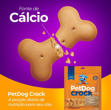 Biscoito para Pet Cães Dog Crock Super Premium Mix - Cães de Todas as Raças - 1 Kg