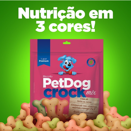 Biscoito para Pet Cães Dog Crock Super Premium Mix - Cães de Todas as Raças - 1 Kg