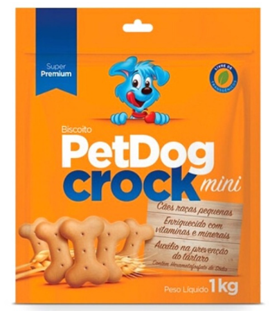 Biscoito para Pet Cães Dog Crock Super Premium Mix - Cães de Todas as Raças - 1 Kg