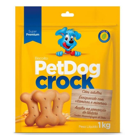 Biscoito para Pet Cães Dog Crock Super Premium Mix - Cães de Todas as Raças - 1 Kg