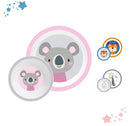 Kit Refeição Infantil Prato E Tigela Clingo Menina e Menino