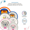 Kit Refeição Infantil Prato E Tigela Clingo Menina e Menino