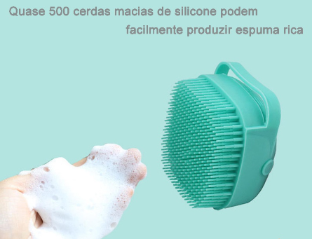 Esponja De Silicone Para Banho Com Dispenser Shampoo / Sabonete Escova Crianças, Adultos e para Pets