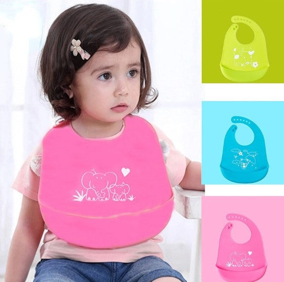 Babador Infantil De Silicone Diversas Cores Impermeável Cata Migalhas