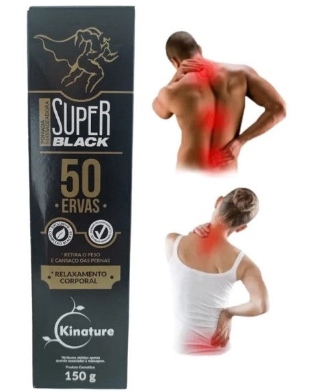 Pomada Massageadora SUPER BLACK 50 Ervas (LANÇAMENTO) Kinature - Bio Instinto