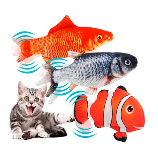 Brinquedo Para Gatos Interativos Peixe Palhaço Elétrico Usb