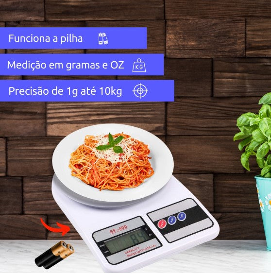 Balanca de Cozinha Digital Alta Precisao 10Kg Fitness