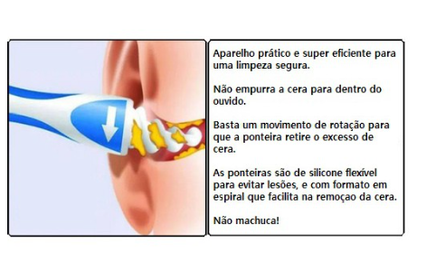 Removedor Limpeza Cera Do Ouvido Orelha Limpador Fácil Cotonete Com 16 Ponteiras