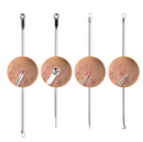 Kit Acne Espinha Extrator De Cravos Profissional Removedor 4 Pçs de Ponta Dupla com Pinça/Extrator/Agulha para Salão