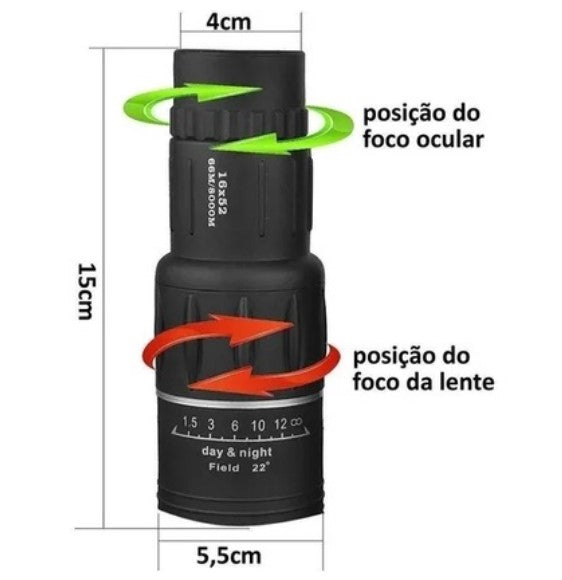 Monóculo Binoculo 8km Profissional Tático Luneta Telescópio