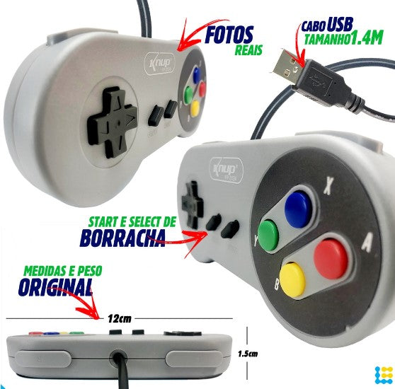 Controle USB Super Nintendo Snes Manete Joystick