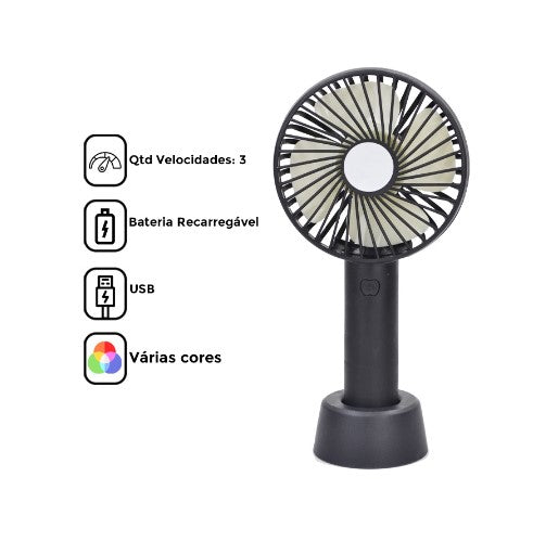 Mini Ventilador Portátil De Mão E Mesa