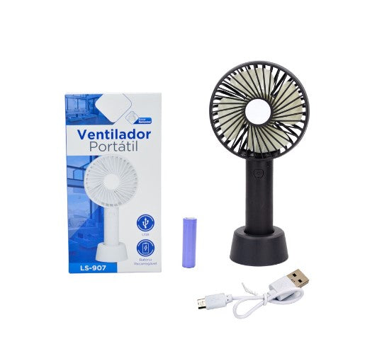 Mini Ventilador Portátil De Mão E Mesa