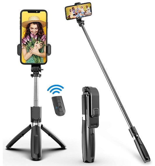 Bastão Pau Selfie Tripé Controle Bluetooth Retrátil Celular Suporte Portátil Universal Mesa Câmera Monopod 3 em 1 GoPro iPhone