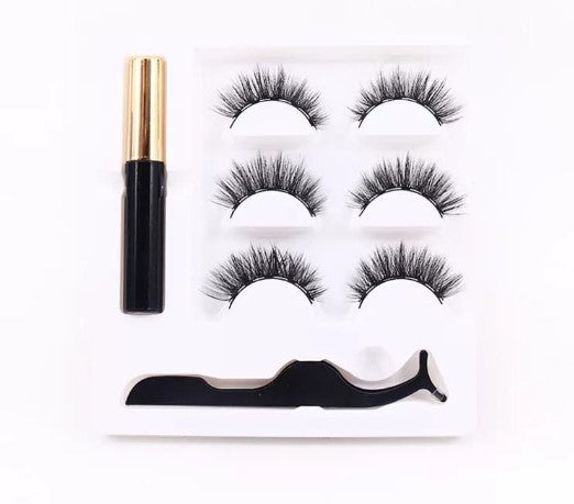 Kit Cílios E Delineador Magnéticos Com Pinça Magnetic Eyelashes