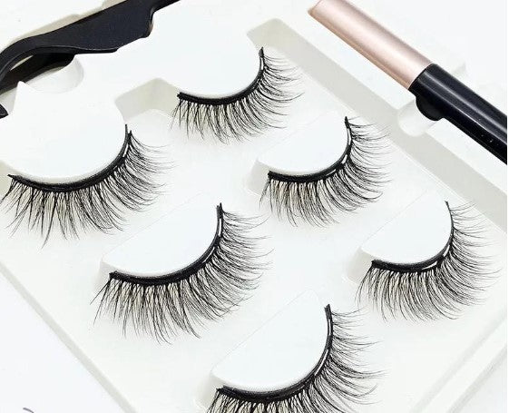 Kit Cílios E Delineador Magnéticos Com Pinça Magnetic Eyelashes