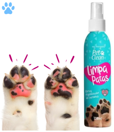 Limpa Patas Limpador de Patinhas para Cachorro e Gato Pet Clean - Spray 120 ml