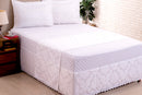 Saia Para Cama Box Colchobox Jacquard Queen Branca