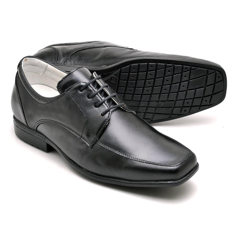 Sapato Casual Conforto Couro Preto 020