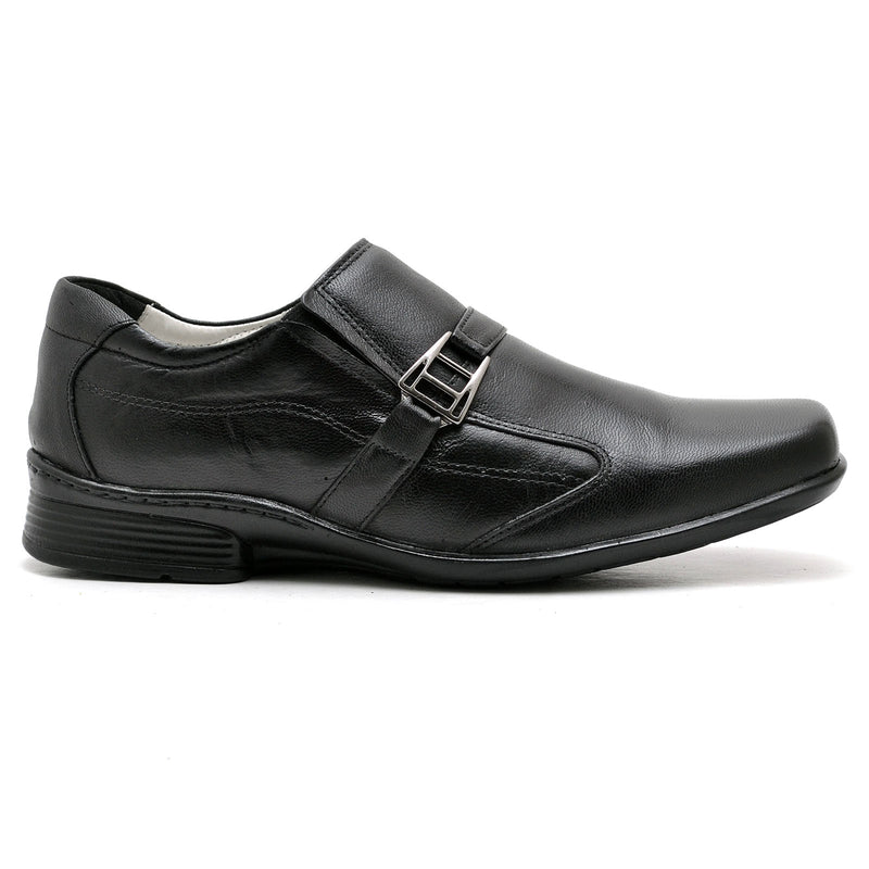 Sapato Casual Conforto Couro Preto 02w