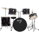 Bateria Acústica 2t Pr Sp Black Sparkle Preta Com Banco Ny F1rst