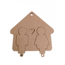 Porta Chaves Modular Casal Com 2 Chaves Em Mdf Natural