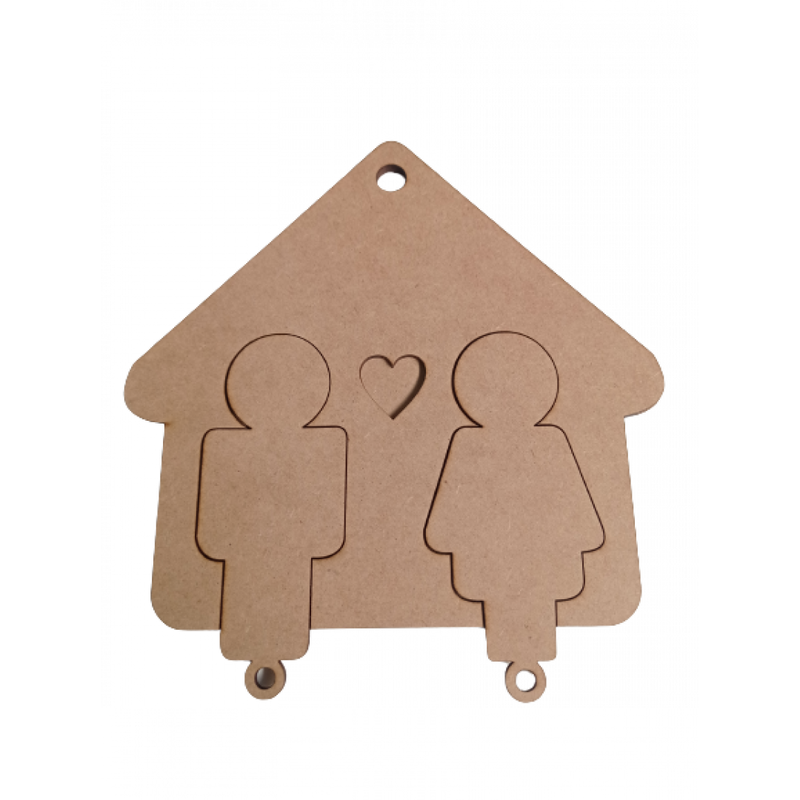 Porta Chaves Modular Casal Com 2 Chaves Em Mdf Natural