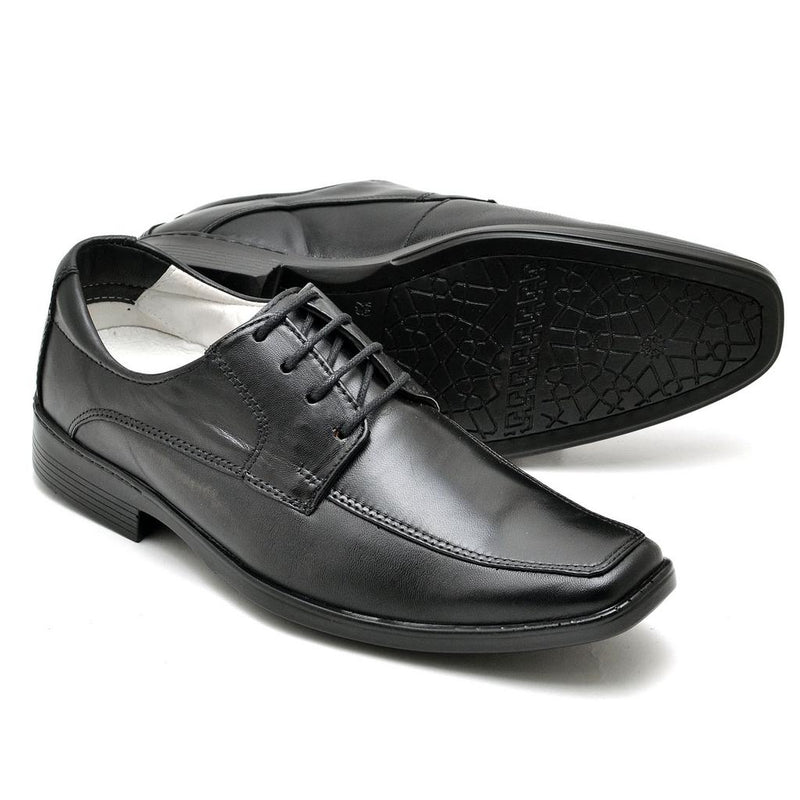 Sapato Casual Conforto Couro Preto 015