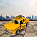 Carrinho De Ferro Miniatura Taxi Antigo Metal Abre A Porta