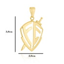 Corrente Elo Alongado Fecho Gaveta 2mm - 5g - 70 Cm + Pingente Escudo Fé Vazado - 3,0 X 2,0 Cm