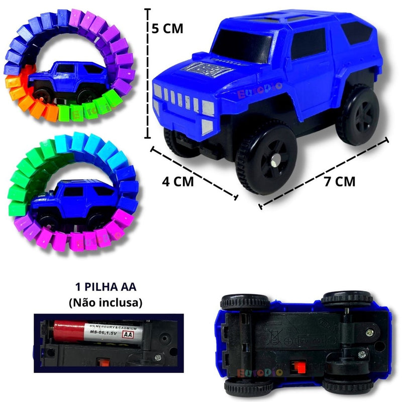 Carrinho Pista Trilha Maluca P/montar Flexível Brinquedo