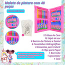 Maleta Escolar Pintura Infantil 48 Peças Canetinhas Estojo