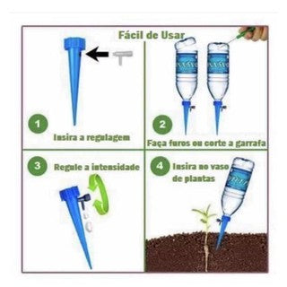 Irrigador Kit 4 Pçs Jardim Dosador Gotejador Vaso Plantas.start/Irrigação Por Gotejamento Garrafa Pet Plantas/Espeto com Gotejador para