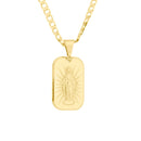 Corrente Grumet Fecho Gaveta 2,5mm - 6g - 70 Cm + Pingente Placa Diamantada Escultura Jesus - 2,0 X 1,5 Cm