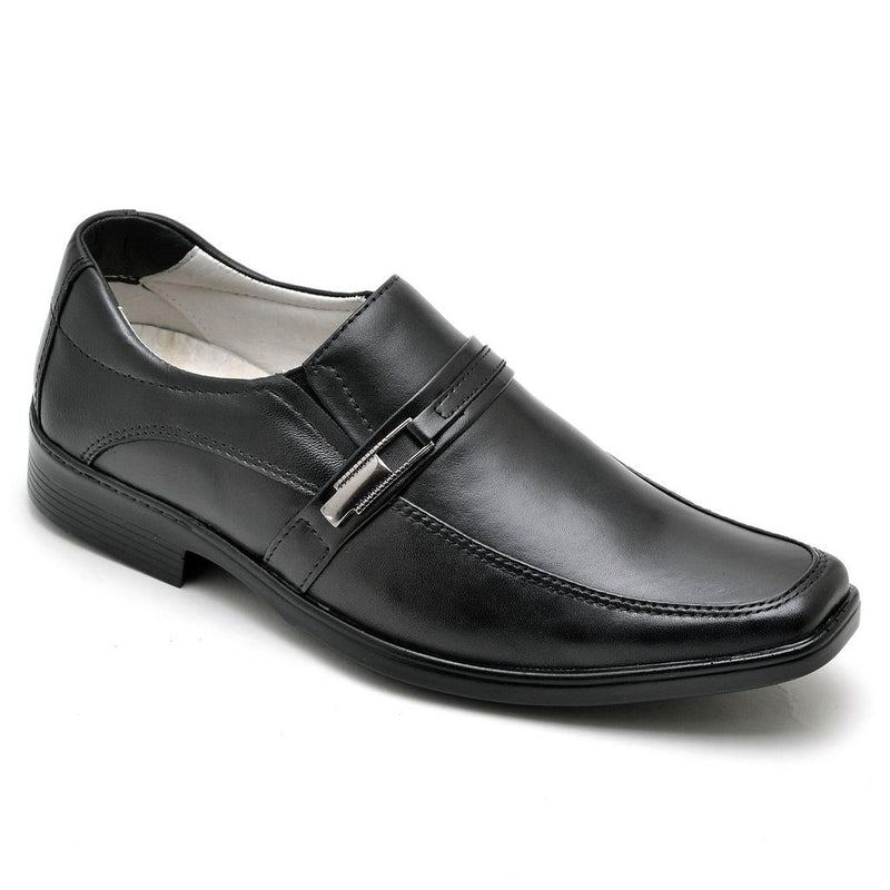 Sapato Casual Conforto Couro Preto 011