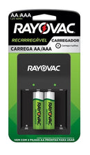 Carregador Rayovac + 2 Pilhas Aa Recarregáveis
