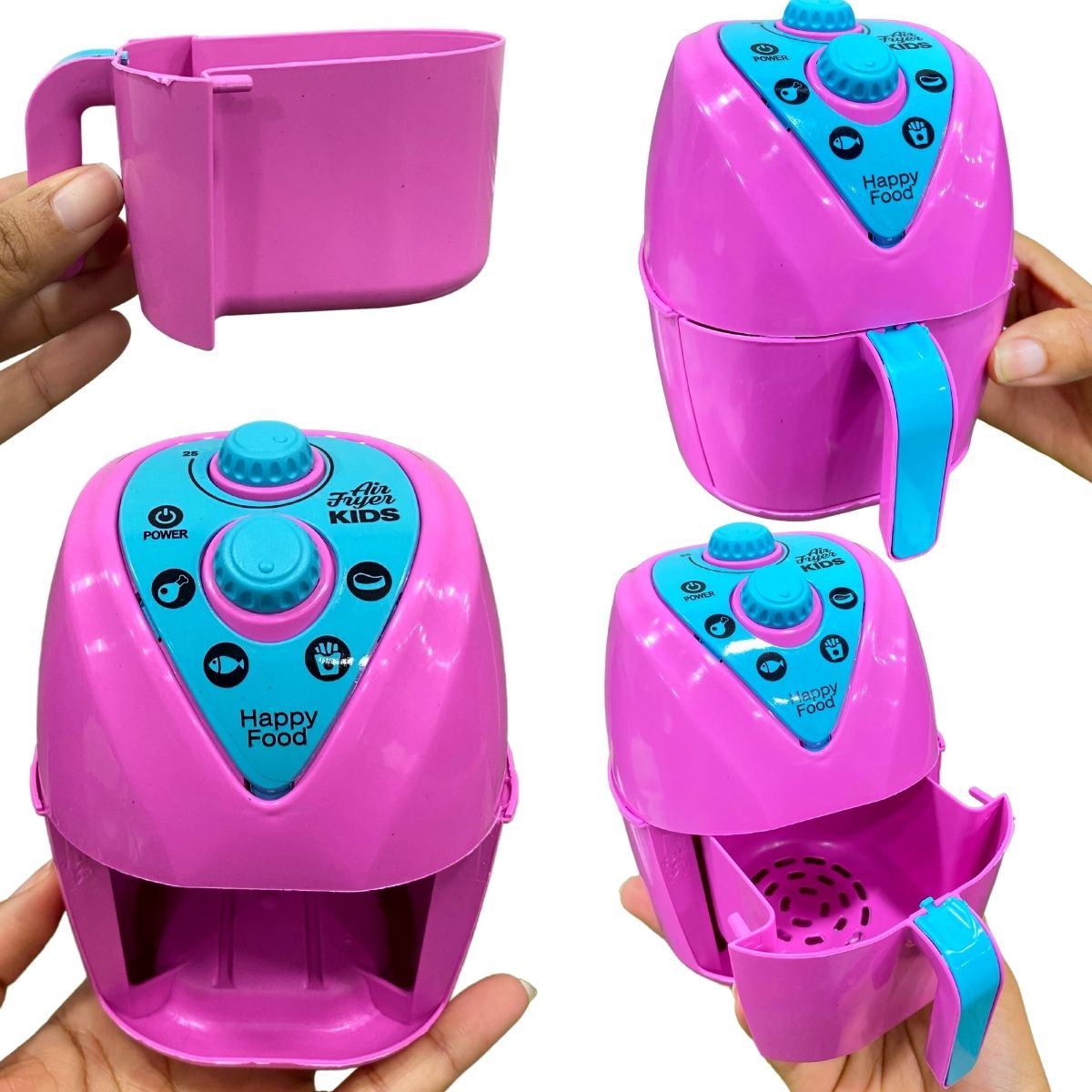Air Fryer De Brinquedo Cozinha Infantil Abre E Fecha Menina