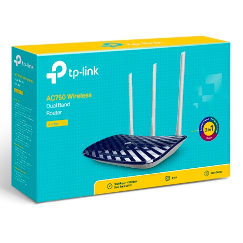 Roteador TP-LINK AC750Mbp Dual Band 3ANT PRESET Archer C20-W