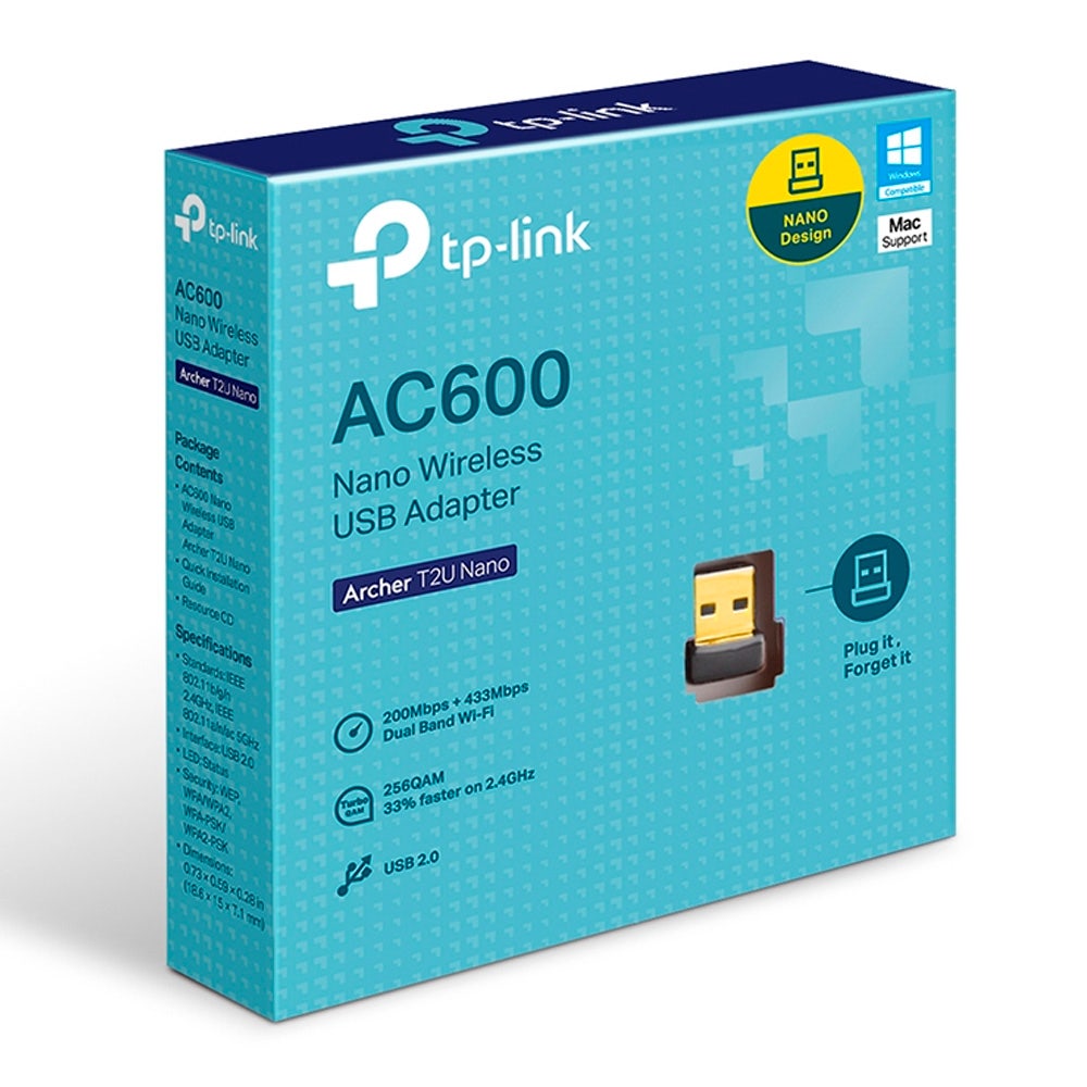 Adaptador USB TP-LINK Wireless AC600 Archer T2U Nano
