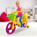 Boneca Com Bicicleta Ciclista Pedala Brinquedo De Fricção