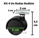 Rodas Rodizio Giratório Para Moveis