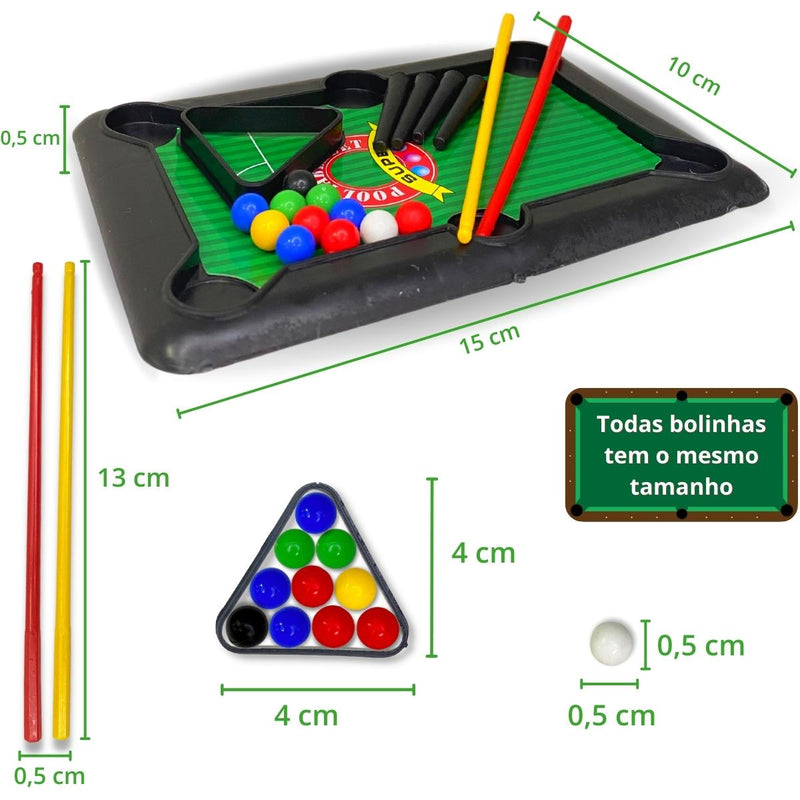 Brinquedo Mini Mesa De Sinuca Bilhar Jogo Infantil Portátil