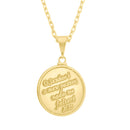 Corrente Cadeado Fecho Gaveta - 2mm - 6g - 70 Cm + Pingente Medalha Diamantada O Senhor é Meu Pastor - 2,0 X 2,0 Cm