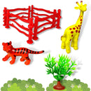 Kit Animais Da Floresta Fazendinha Girafa Leão Zebra Tigre