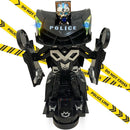 Carro De Polícia Vira Robô Brinquedo Bate E Volta C/ Som Luz