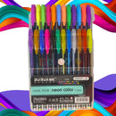 Kit Canetas Coloridas Gel Escolar Perfumadas Neon Color