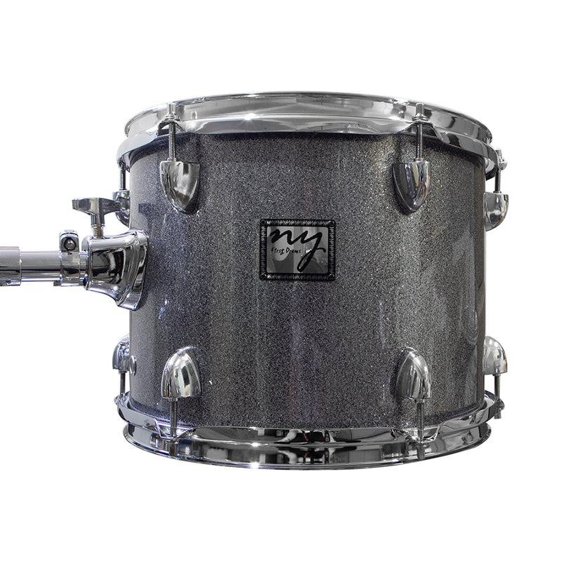 Bateria Acústica 2t Pr Sp Silver Sparkle Prata Com Banco Ny F1rst