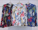 Blusa Crepe Manga Longa Folhagem
